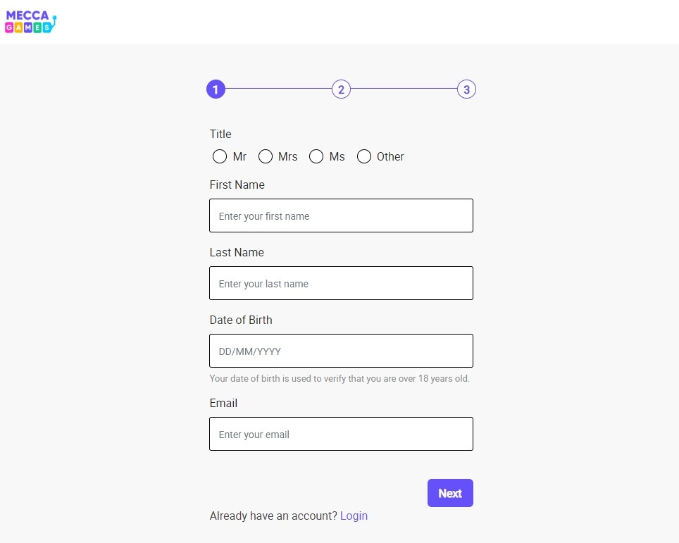 Mecca Games Sign up