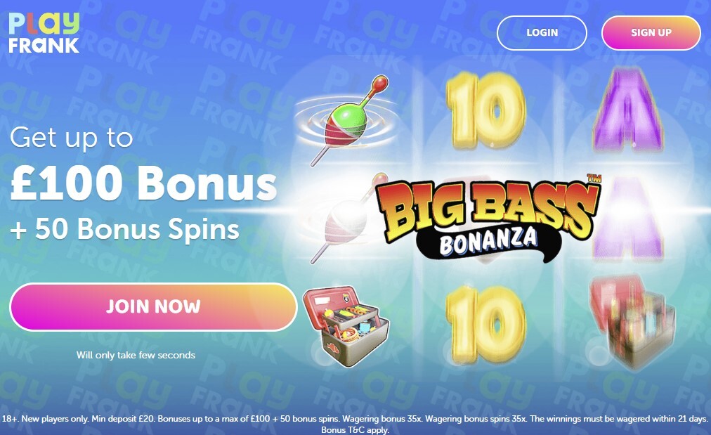 PlayFrank Casino Welcome Bonus 