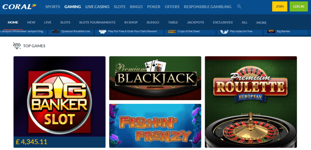 Coral Casino Games