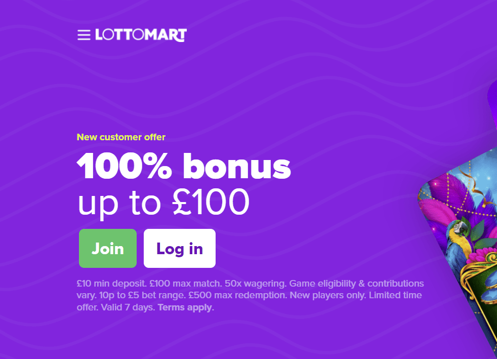 Lottomart casino promo code offer