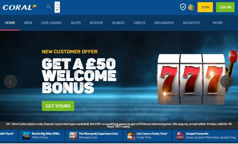 Coral Casino Welcome Bonus UK