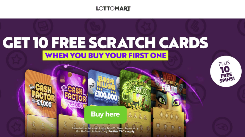 Lottomart free scratchcards bonus