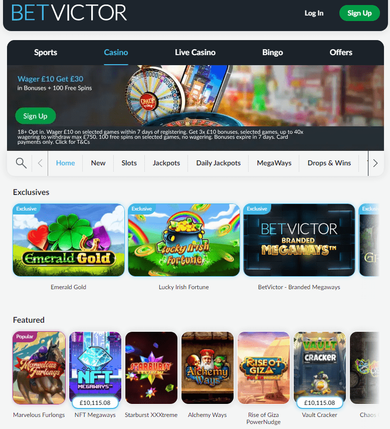 BetVictor Casino Games