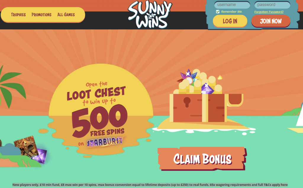 Sunny Wins Free Spins Promo