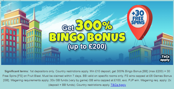 City Bingo Bonus code offer