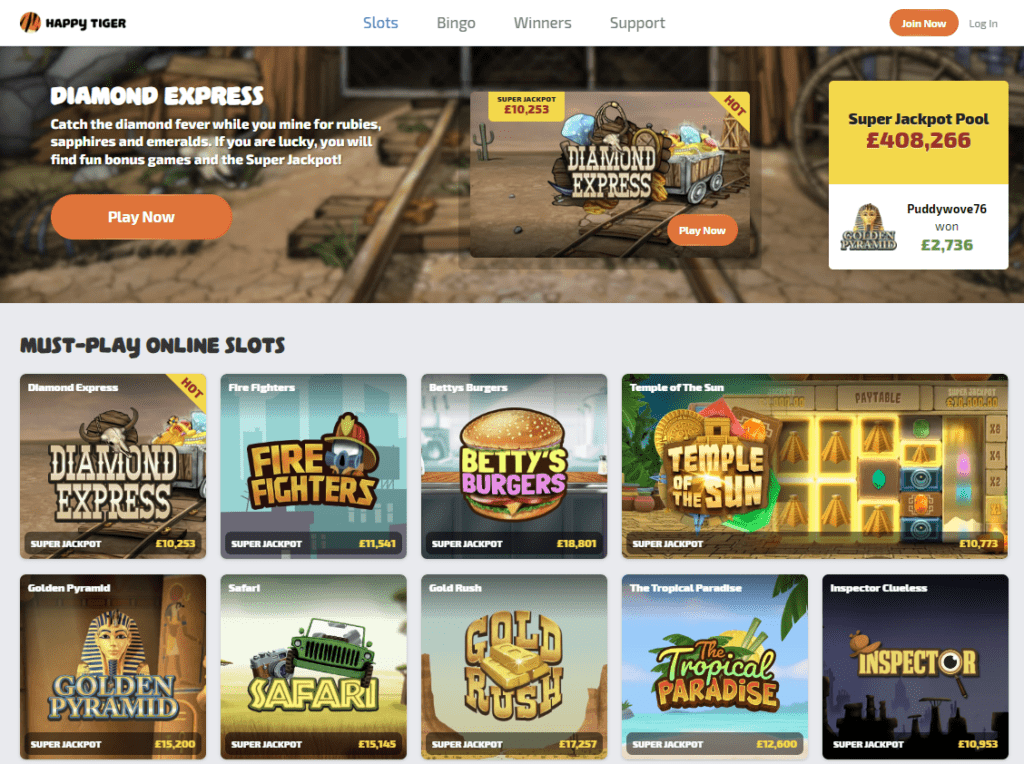 Happy Tiger UK Casino Slot Games
