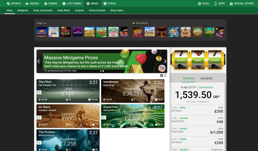 Unibet online bingo promotions