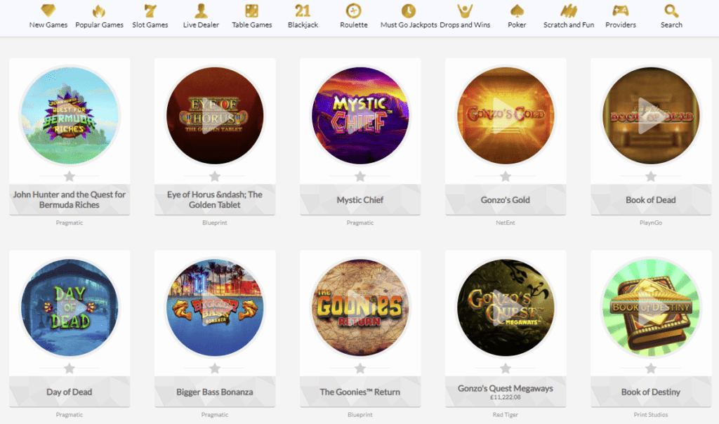 Temple Nile Casino Bonus Games
