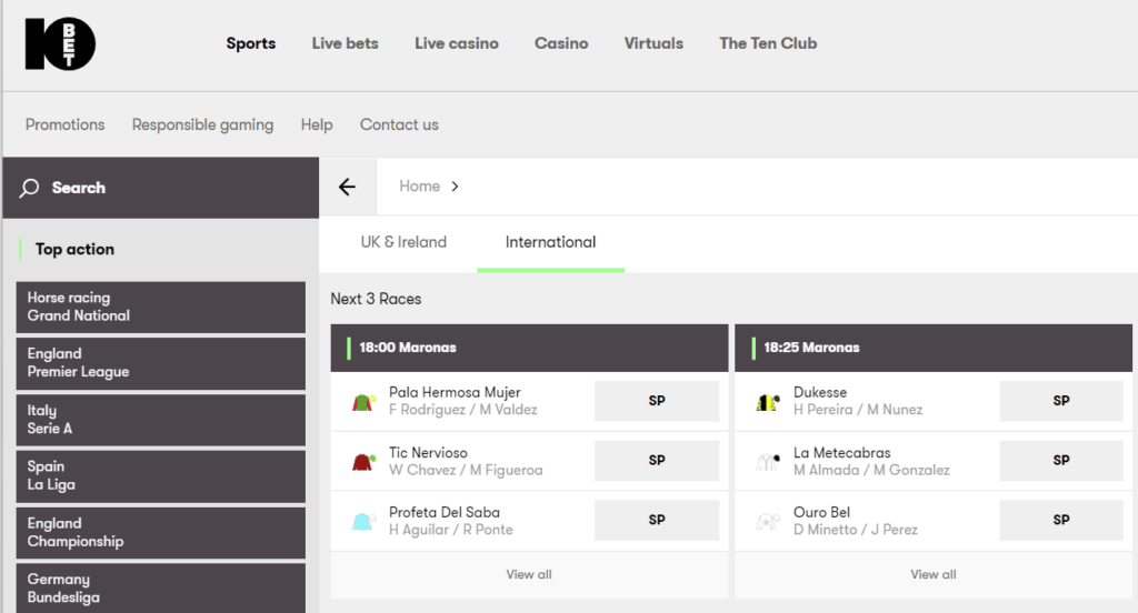 10bet horse racing betting