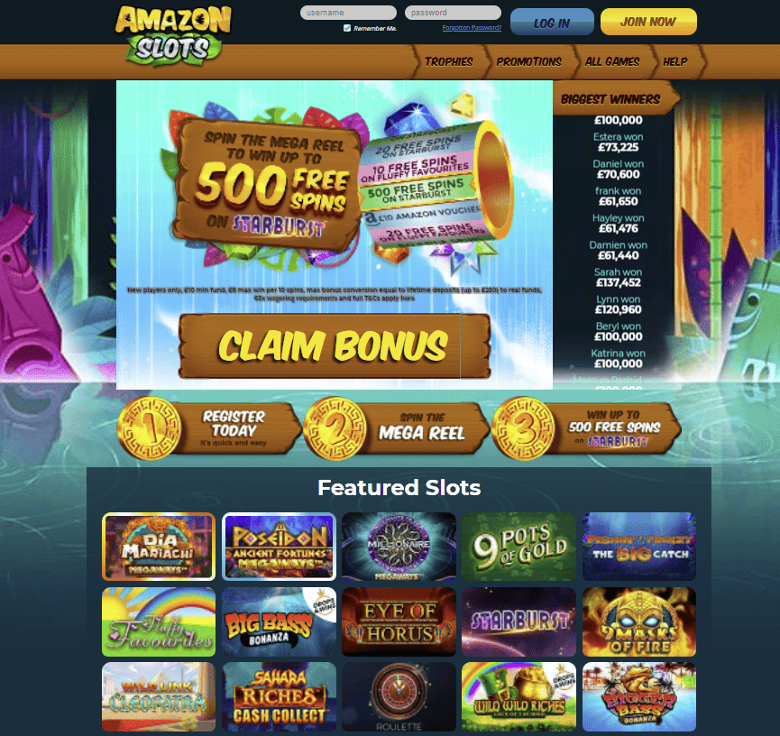 Amazon Slots Casino Sign up Offer UK