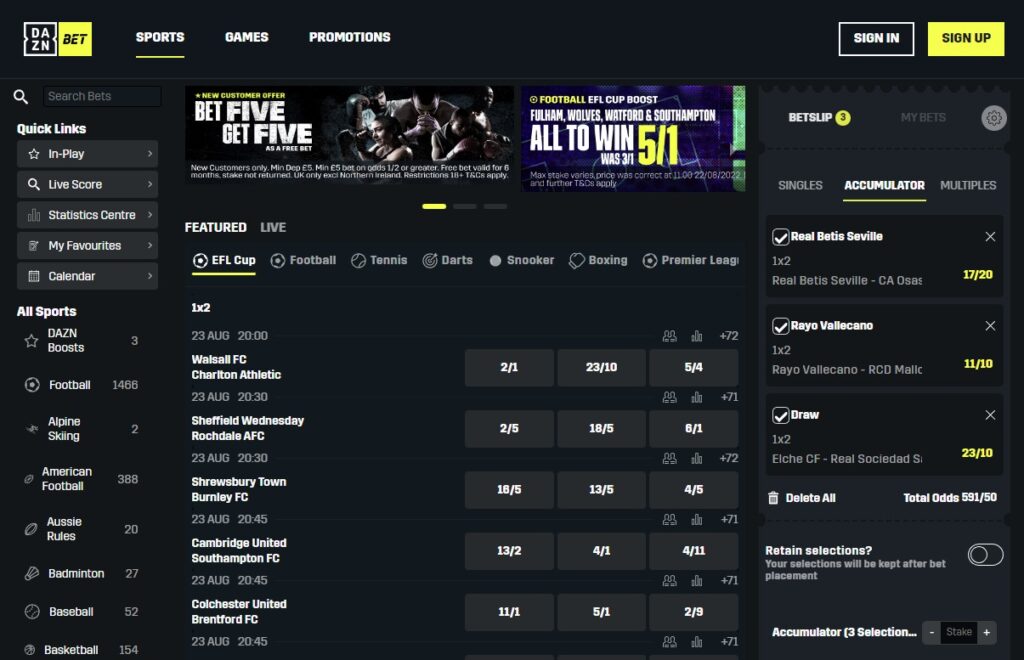 DAZNBet Promo Codes