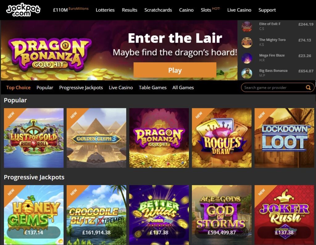 Jackpot UK Casino Games