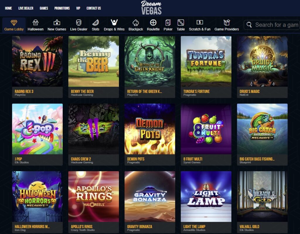 Dream Vegas Casino Games