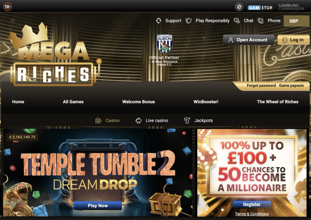 Top 20 UK Online Casinos - Megariches