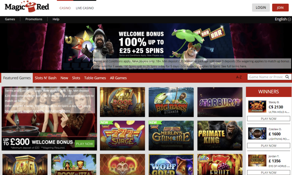 Magic Red, one of the best independent UK casinos