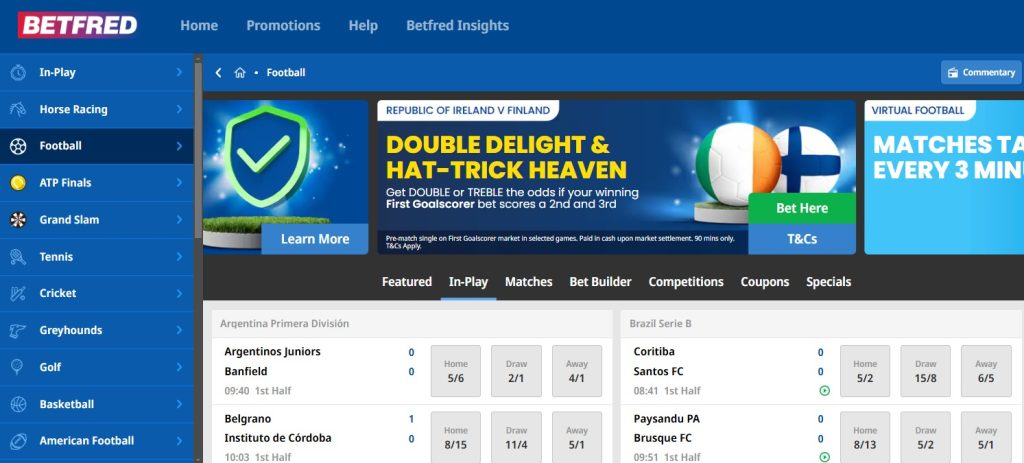 Betfred football betting markets