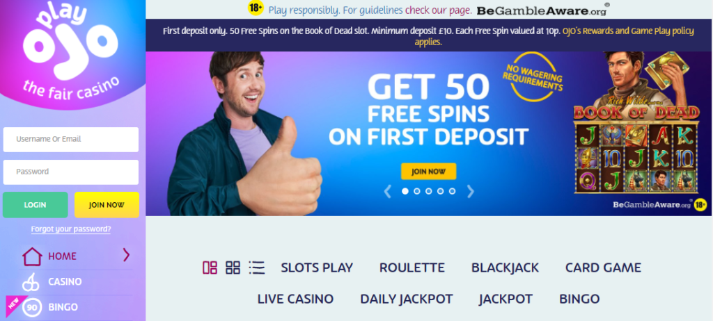 play ojo free spins