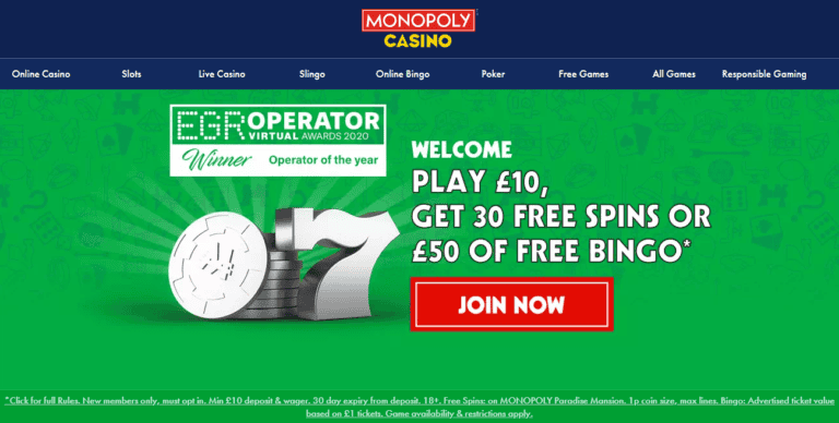 Monopoly Casino Promo Code UK Review