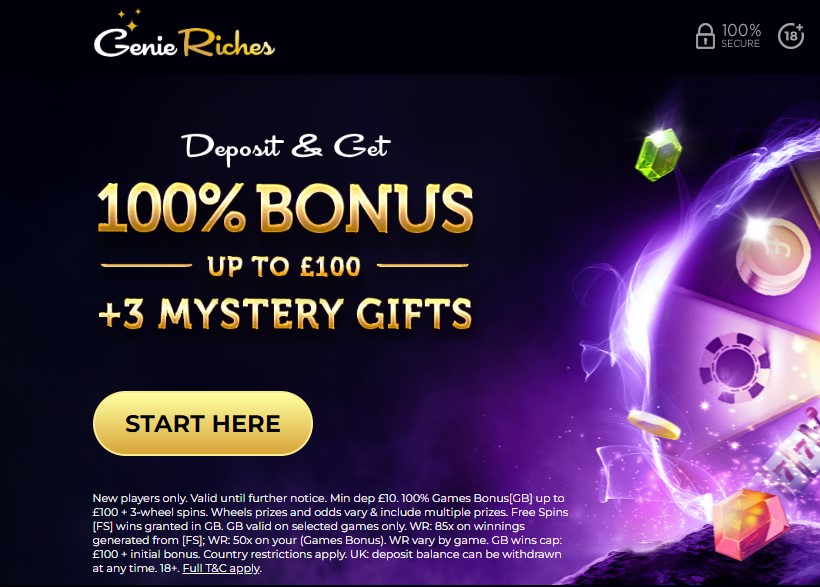 Genie Riches Promo Code Get Up To 100 In Bonus Wheel British Gambler