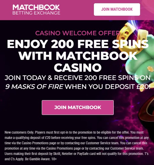 Matchbook casino welcome bonus