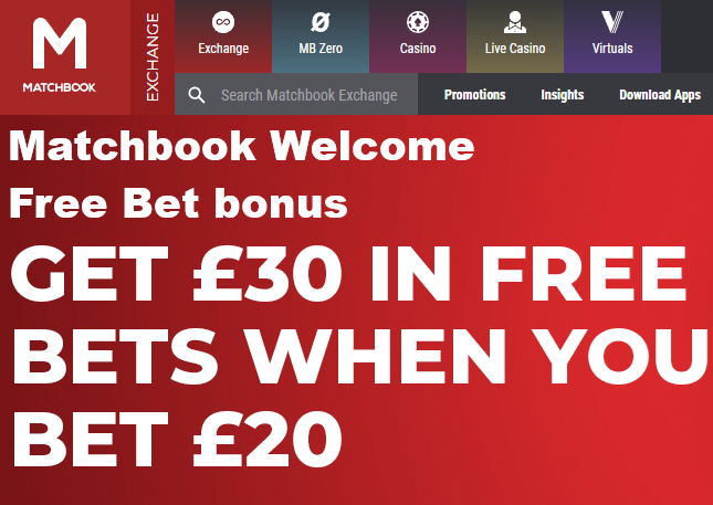 matchbook welcome free bet bonus code