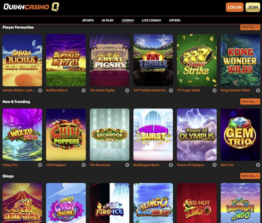 Quinn Casino Games and Slots