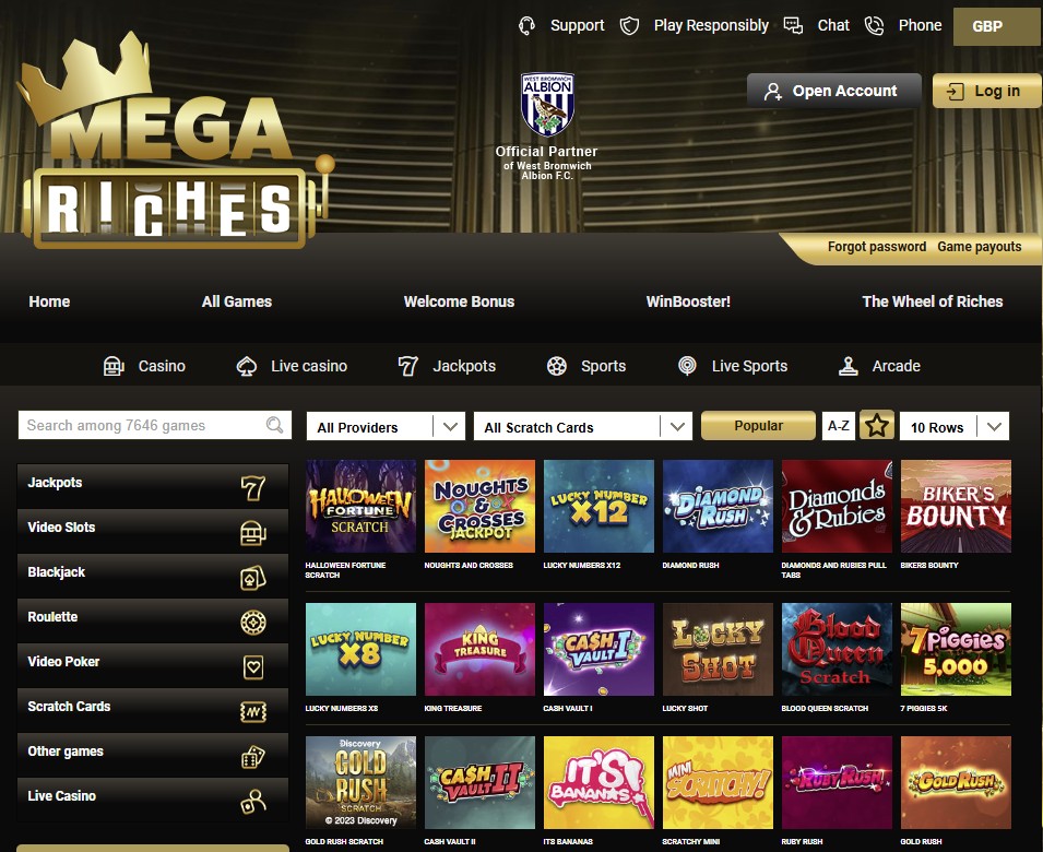 Instant Win Online UK - Mega Riches