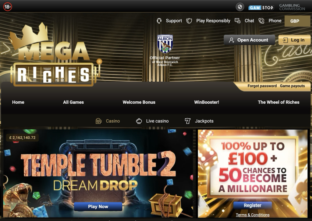 Top 20 UK Online Casinos - Megariches