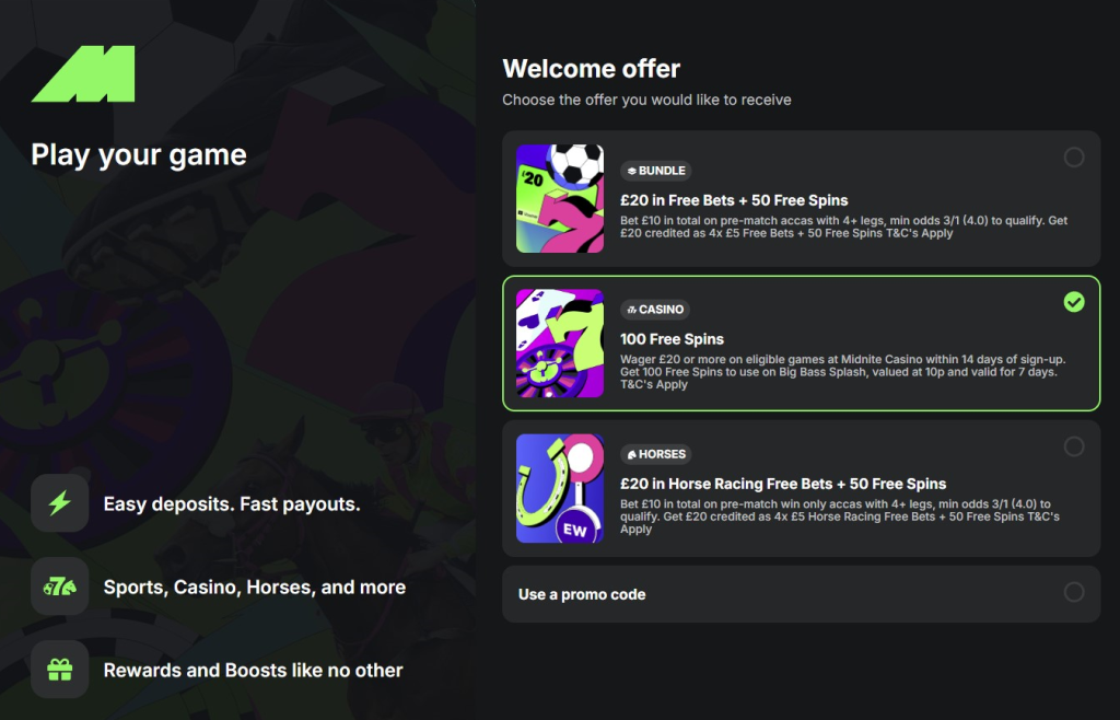 Uk casino sites - Midnite Casino