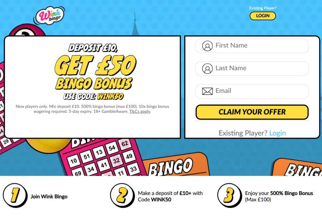 Wink Bingo Welcome Bonus