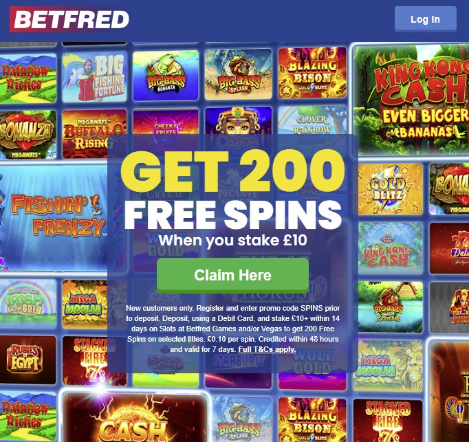 betfred casino bonus code and welcome offer