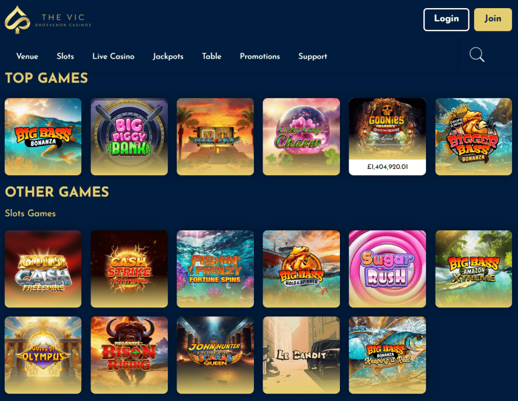 The Vic Welcome Bonus slot games for New Players.