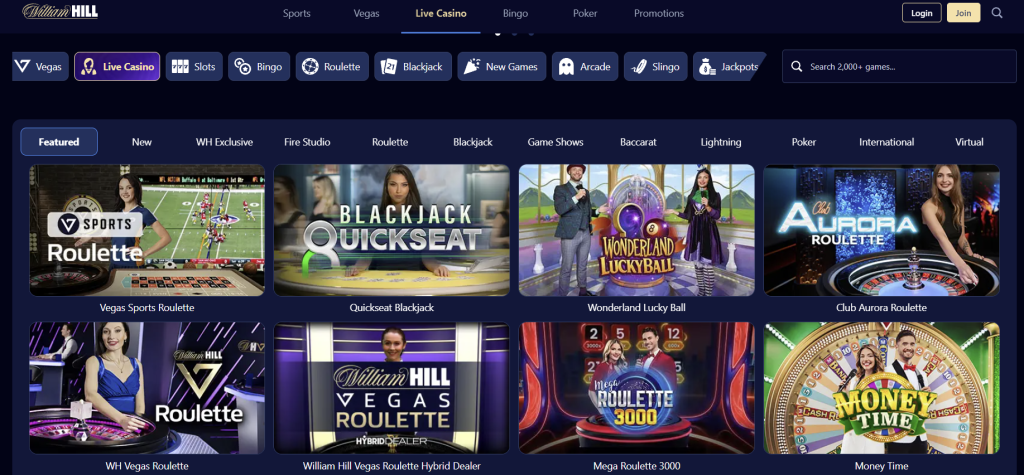 William Hill Live Casino Games