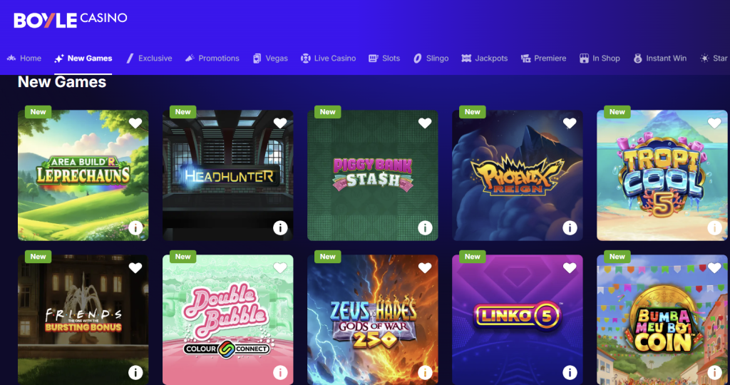 New Slot Games at Boyle Casino