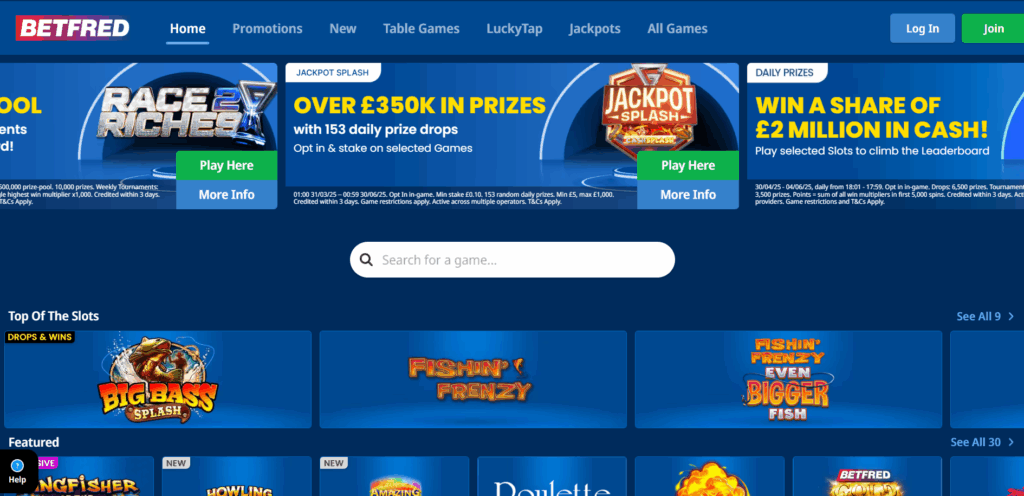 Top uk casino sites - betfred casino