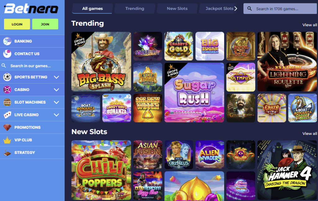 Betnero Casino best slots and games