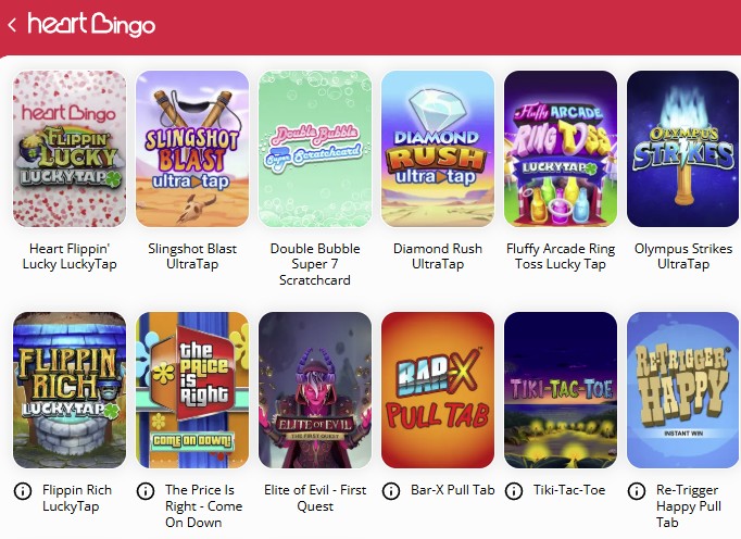 Instant Win Games in UK - Heart Bingo
