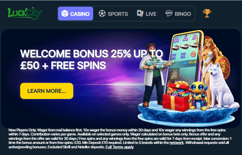 Luck City Casino Welcome Bonus