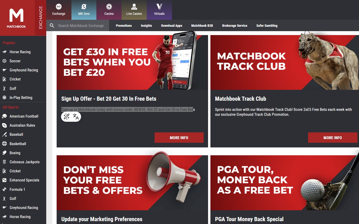 Matchbook betting promotions