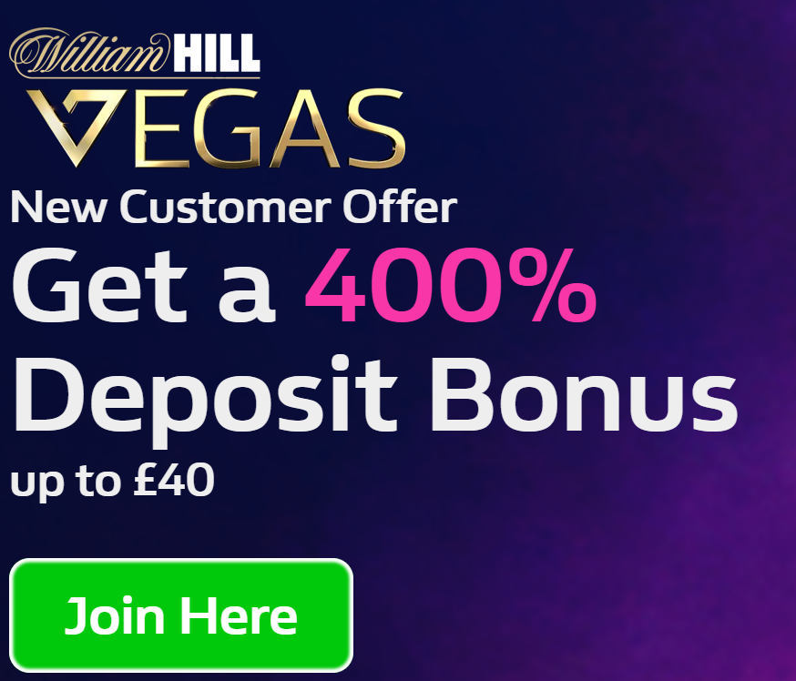 best online casino match bonuses in UK - WH Vegas 400%