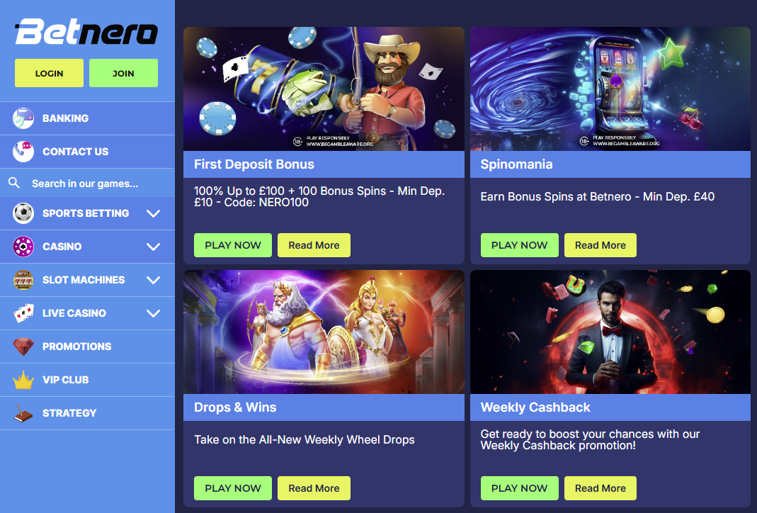 betnero casino bonus review and offers UK