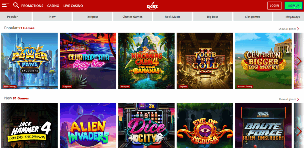 newly launched UK online casinos - Barz