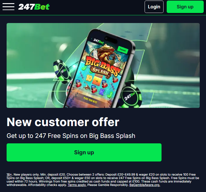 247bet casino welcome bonus
