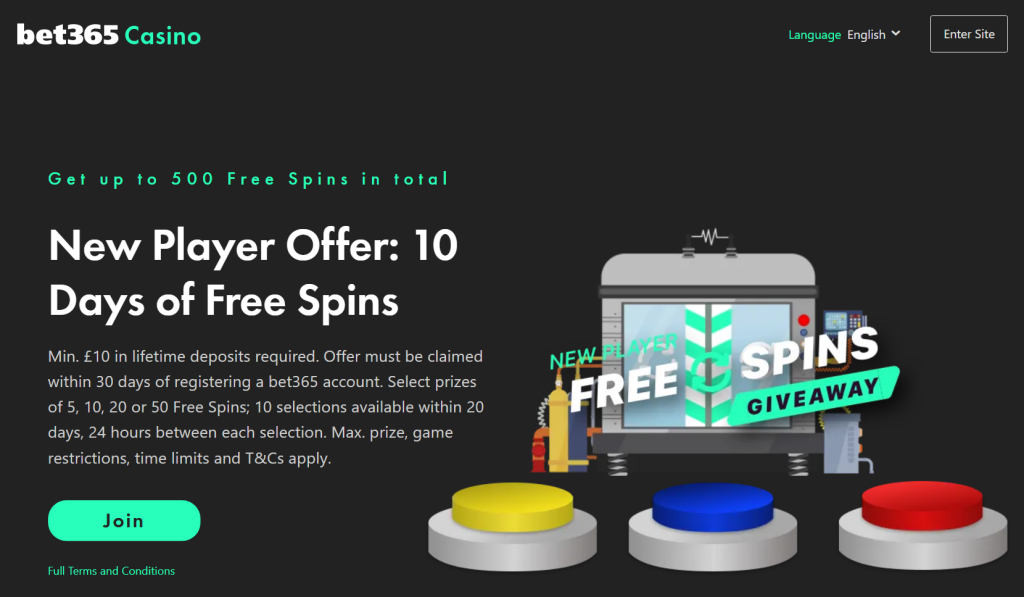 Up to 500 Free Spins (10 Days of Reveals) 