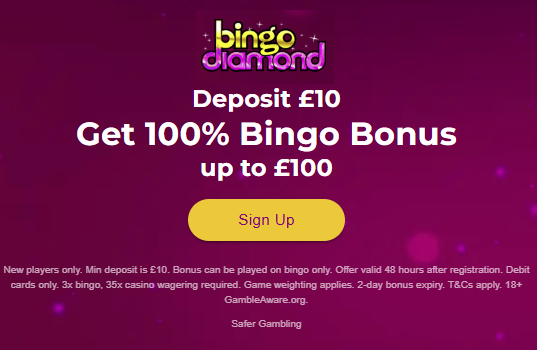 bingo diamond Welcome bonus UK