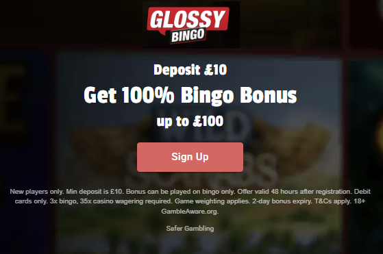 glossy bingo welcome bonus