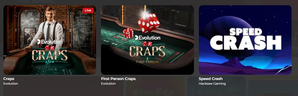Live Craps at 32red casino UK