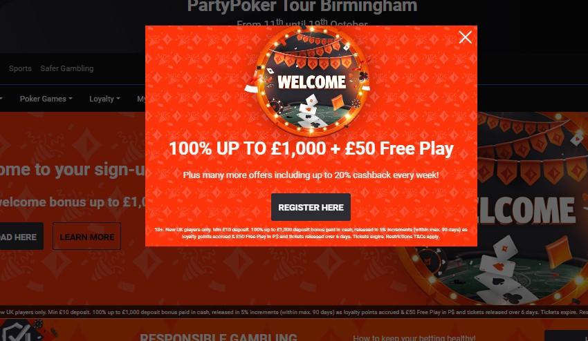 PartyPoker UK Bonus Code