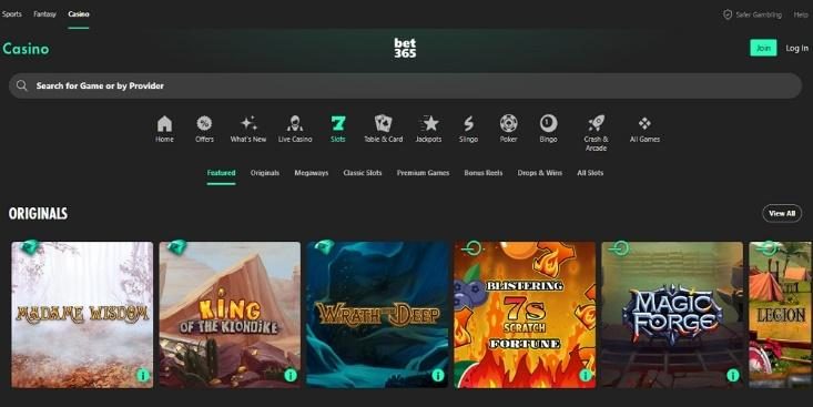 bet365 is one of teh best payout UK online casino sites with 98% 