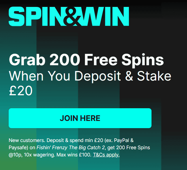 Spin and Win new welcome offer 2026